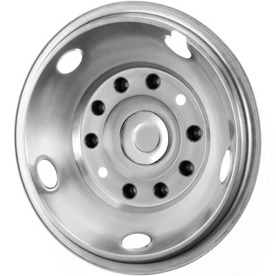 19.5-Inch 10 Lug Wheel Simulators, 304 Stainless Steel Wheel Simulator Kit With Mirror Polished Finish, 2 Front And 2 Rear Wheel Covers Fit For For Ford F450/F550 (2005-2020), 4 Pcs