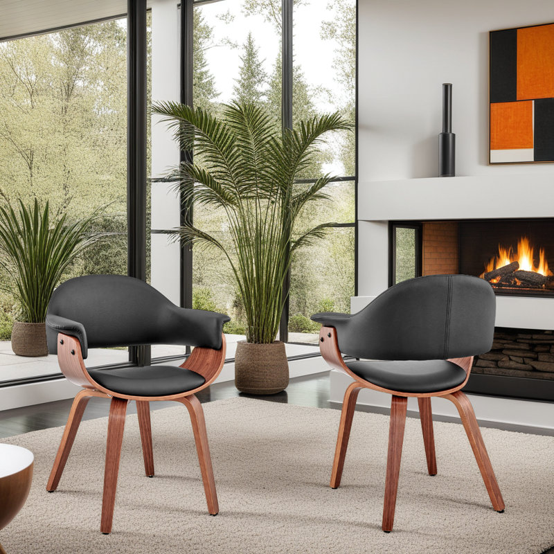 Fauteuil rembourré, Noyer, Noyer, Noir