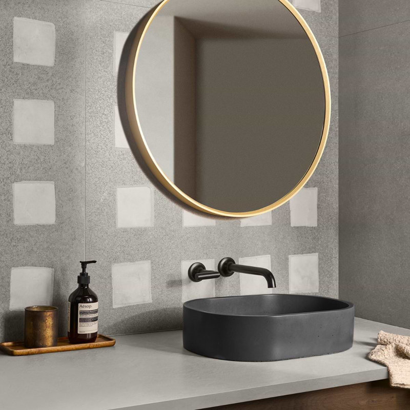 Bariazzo Deco 35x35 Semi-Polished Concrete Look Porcelain Tile, Gray