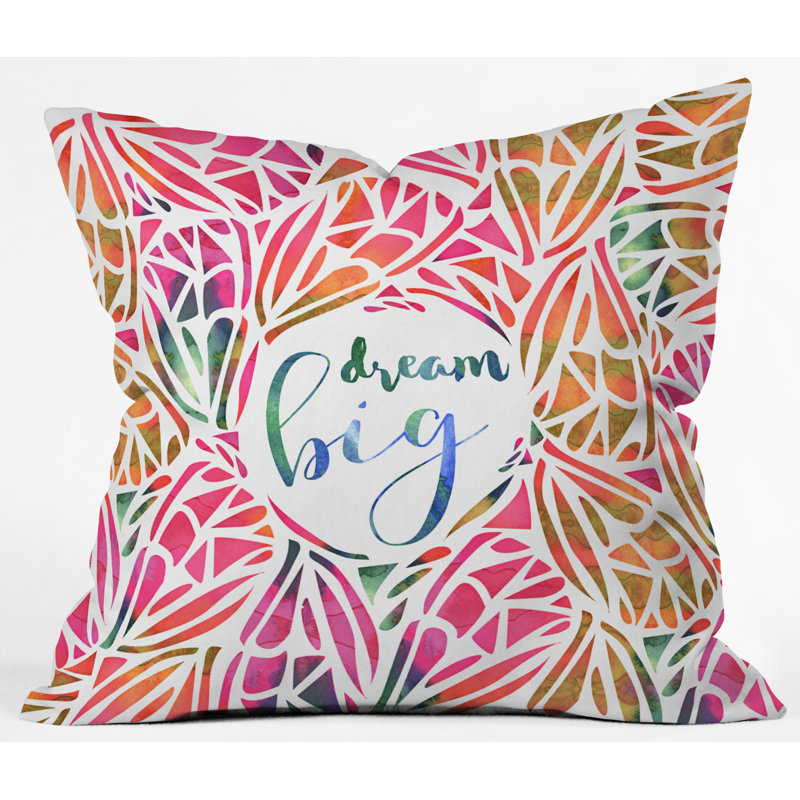Coussin extérieur, 18 po x 18 po, Rose / Orange