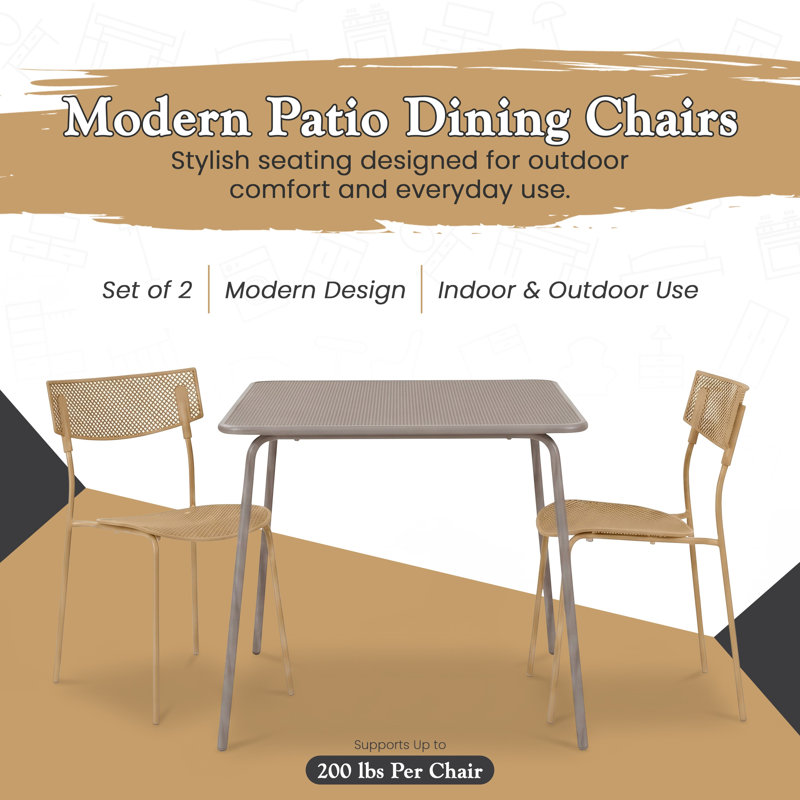 Fauteuil d'appoint moderne en maille avec dossier incurvé et design léger pour salle à manger, bureau et salon - Paquet de 2, jaune