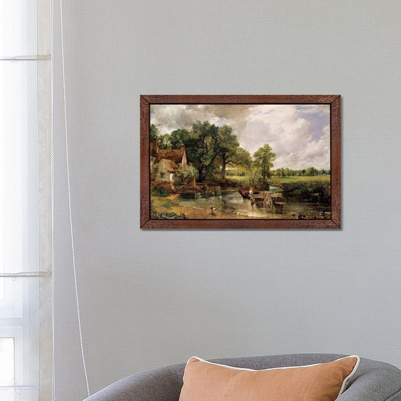 The Hay Wain, 1821 by John Constable - Floater Frame Print on Canvas, 66.04cm H x 101.6cm W, Brown