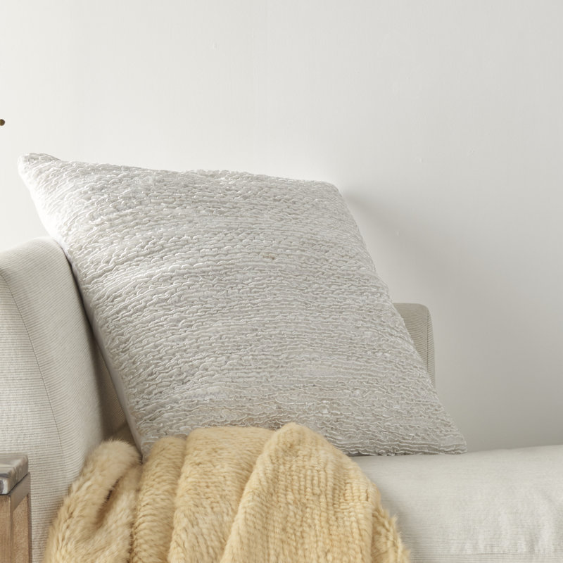  Housse de coussin carré et insert, 26 po x 26 po, Blanc
