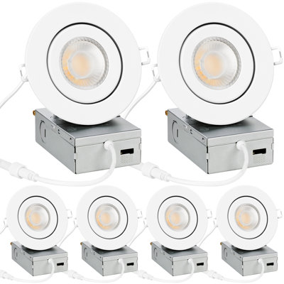 4'' Tunable Color Temperature Dimmable Air-Tight LED Gimbal Recessed Lighting (6 Pack)