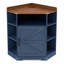 Boho Rattan Cabinet - Buffet 4 portes caramel avec texture tissée, crédence maison de campagne moderne
