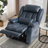 Power Lift Recliner Chair Dual Motor, Infinite Position Lay Flat Recliners for Adult & Elderly with Heat & Massage, Large, Type-C Charge, Lumbar Pillow for Living Room, Leather (Blue)-1216181076