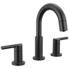 Nicoli Pull-Down Widespread Bathroom Faucet, Matte Black