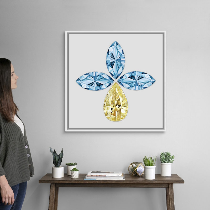 Impression sur toile, Cadre flottant blanc, H 32 po x l 32 po x P 1,75 po