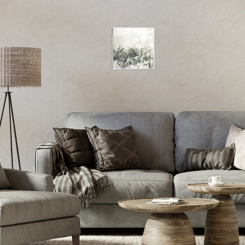 Plaque murale paysage gris et beige, design par June Erica Vess