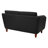 Almonte Black Faux Leather Loveseat with Cherry Leg Finish
