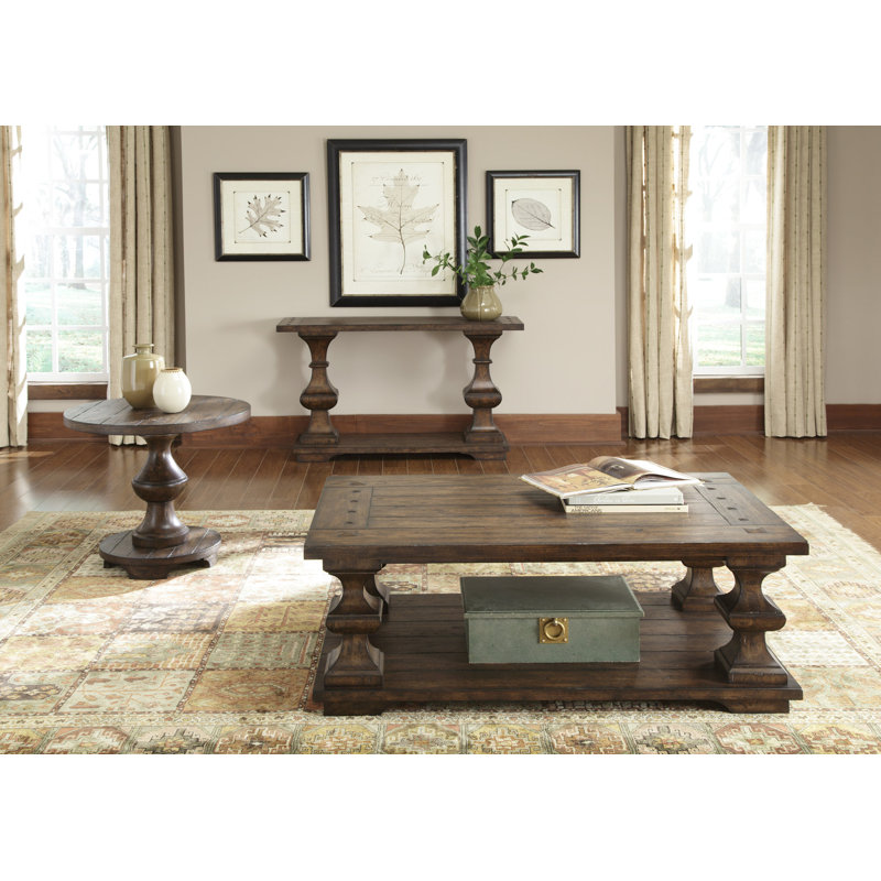 Guruzne 3 Piece Living Room Table Set w/ 1 Cocktail, 1 Sofa Table, & 1 End Table