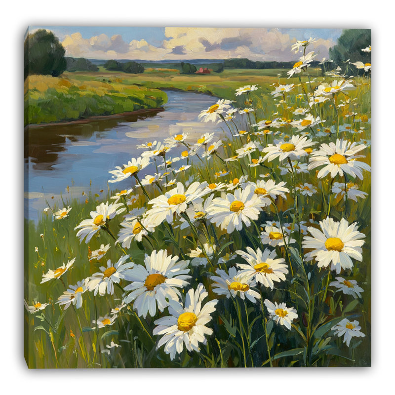 «Daisy River Landscape IV», art mural sur toile tendue, L 12 po x H 12 po x P 1 po