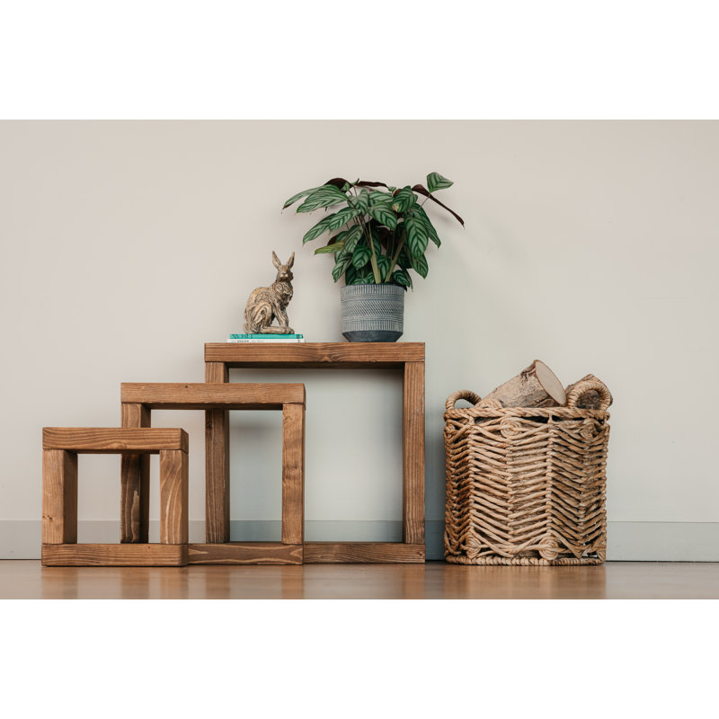 Solid Wood Nesting Tables, Dark