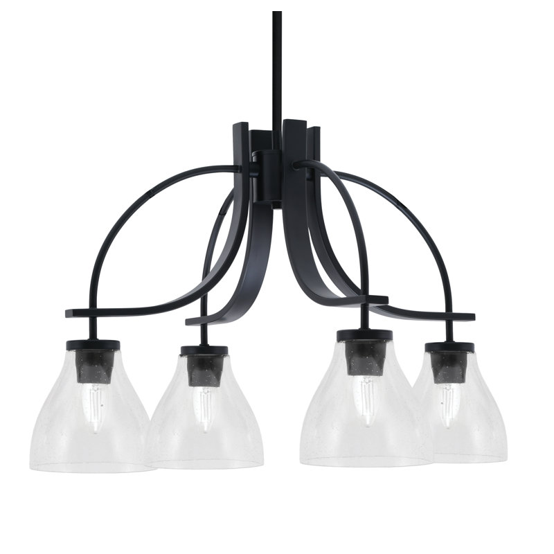 Lustre Cavella Light, H 16,75 po x l 25,75 po x P 25,75 po, 4, Noir mat