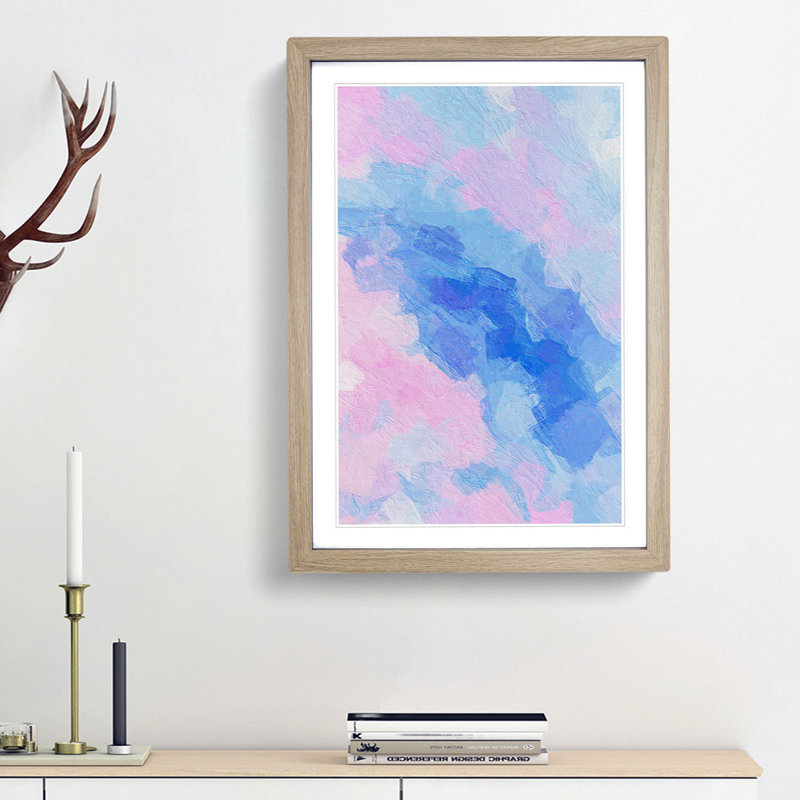Crossing the Bridge in Abstract - Picture Frame Graphic Art Print, Oak Framed, 36cm H x 27cm W x 2cm D