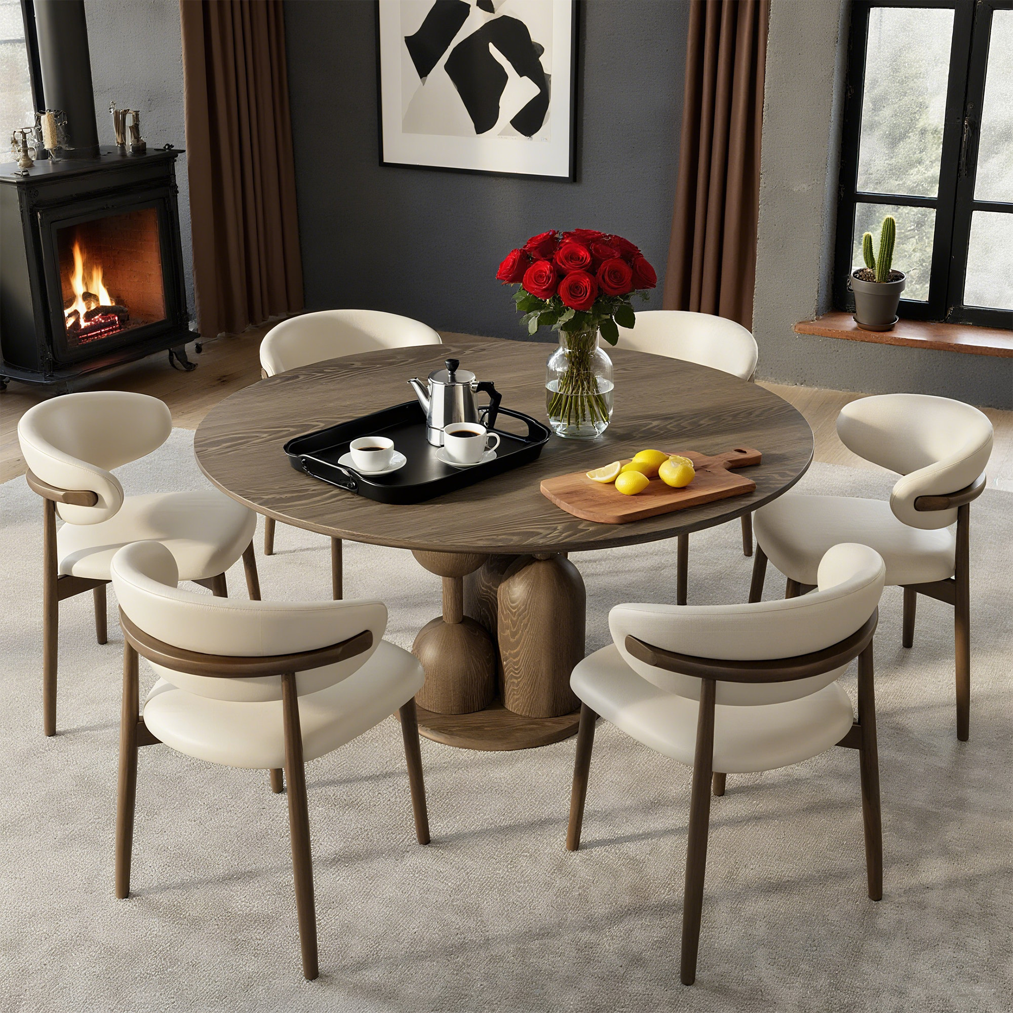 Corrigan Studio 7-Piece Modern Dining Table Set (1 Kitchen Table And 6 ...
