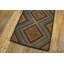 Antique Geometric Diamon Pattern Jewel Tone Color American Hooked Rug