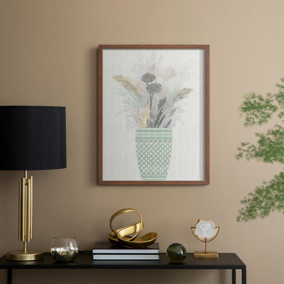 «Cattail Arrangement I», reproduction encadrée - bois massif