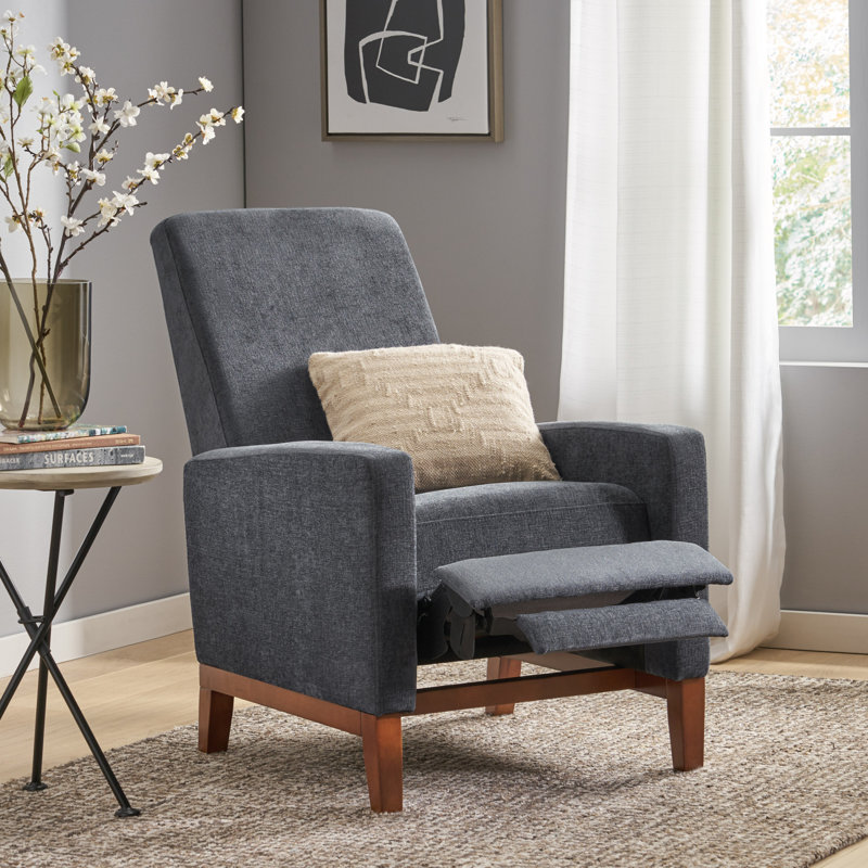 Fauteuil club inclinable manuel large en bois