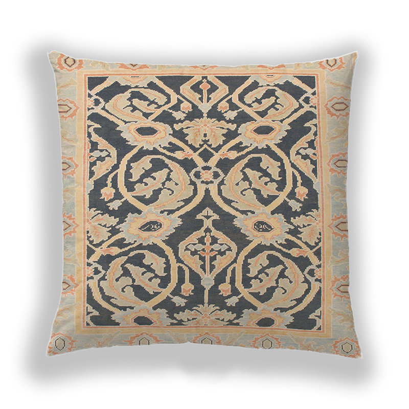 Damask Throw Pillow, Microsuede