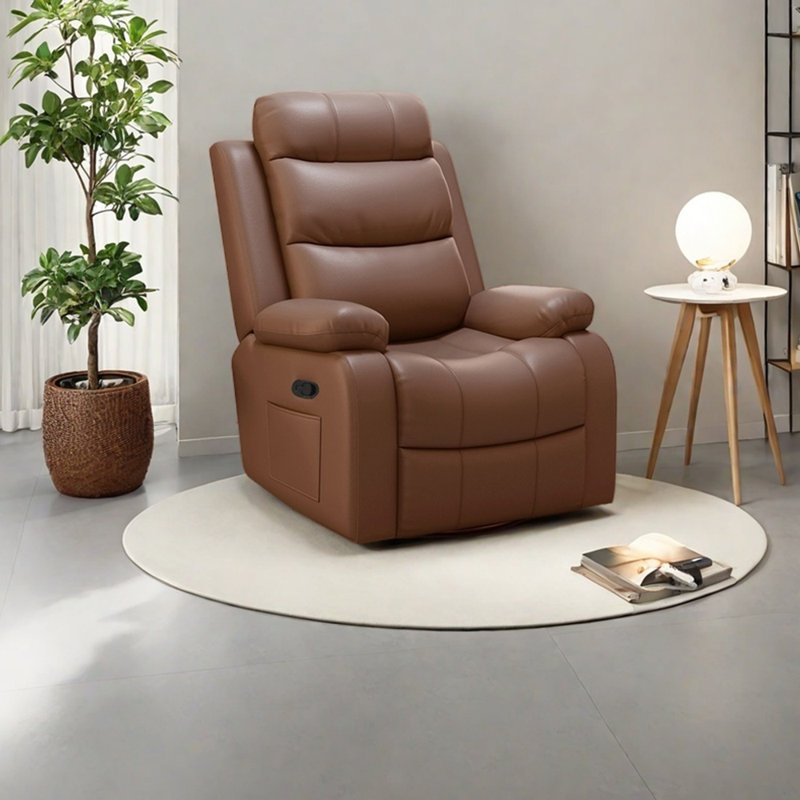 Ergonomically designed comfortable recliner, Brown Faux Leather