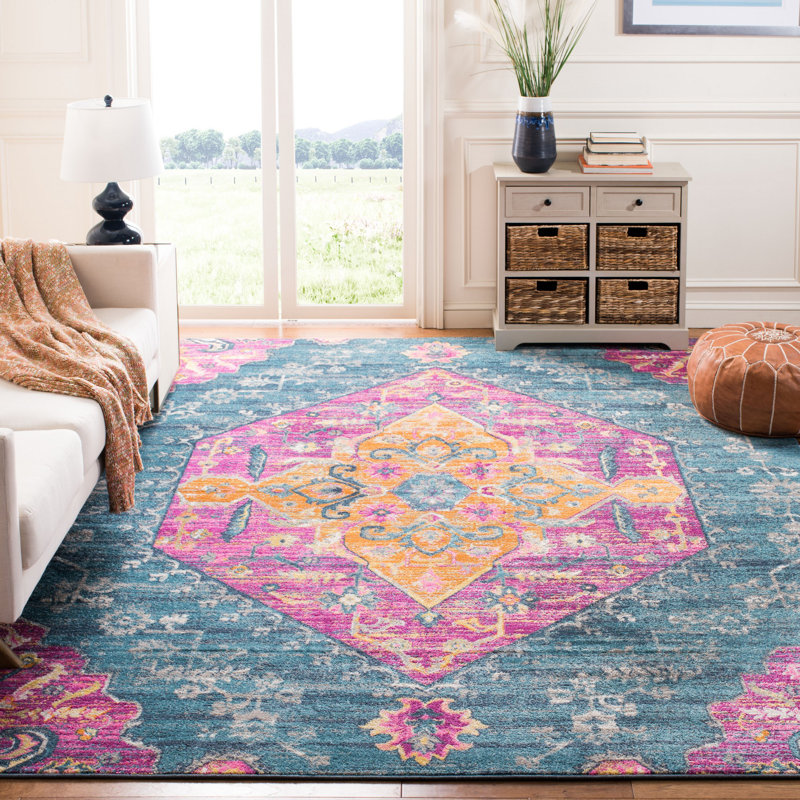 Felty Oriental Orange Area Rug, Rectangle 8' x 10'