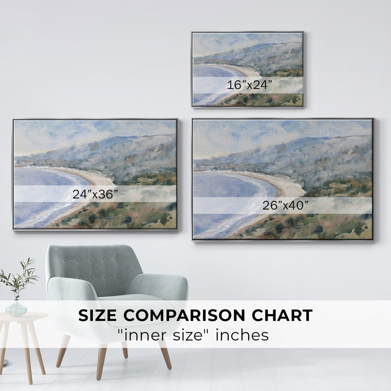 «Coastal Mist I», reproduction sur toile, H 27 po x l 41 po x P 2 po, Argent