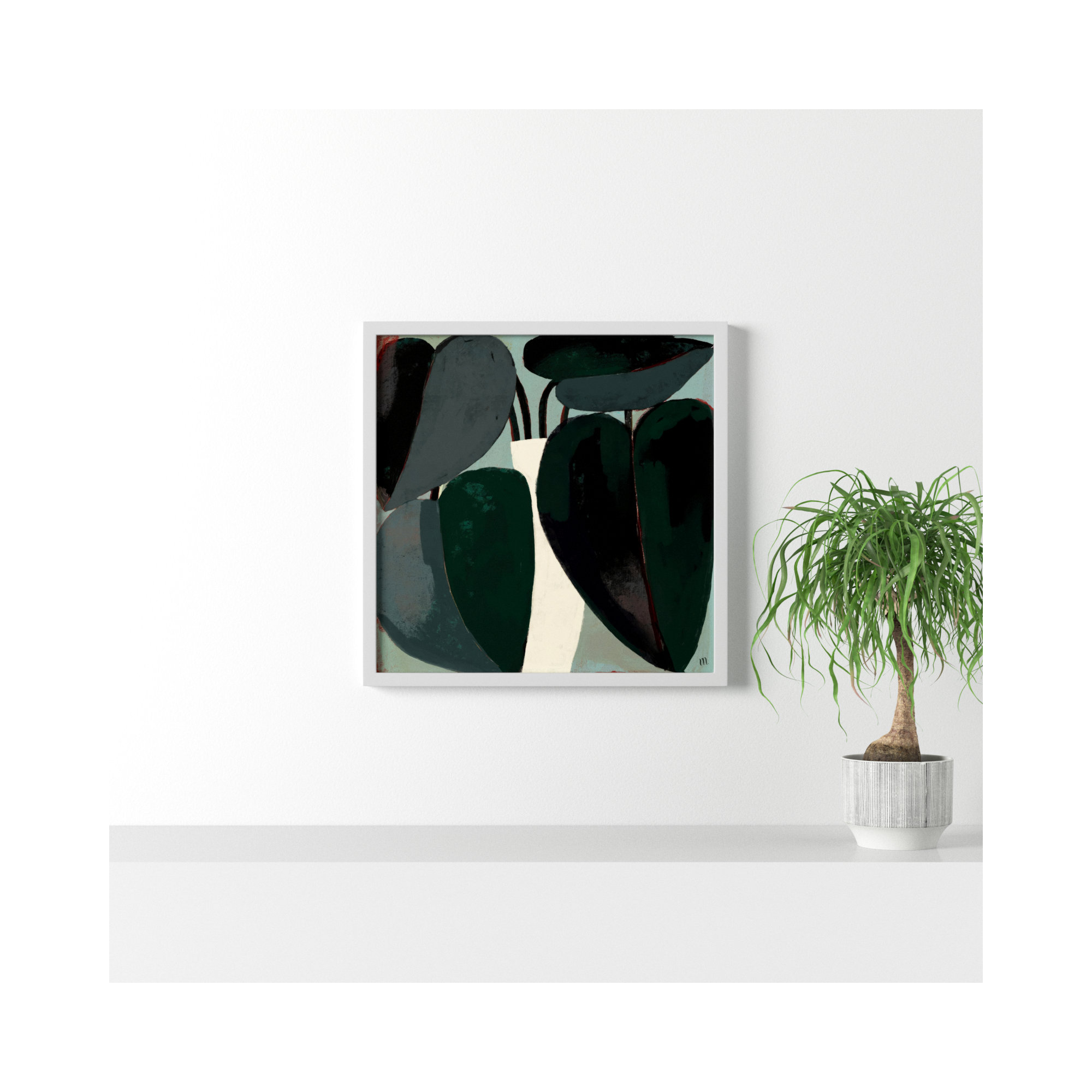 Fall Plant by StudioM, White, 30" H x 30" W x 1.25" D