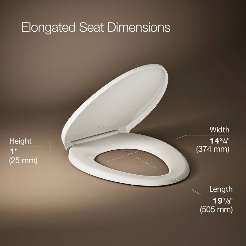 Glissade Readylatch Quiet-Close Toilet Seat, Biscuit