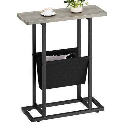 Side Table For Small Spaces, Slim Bedside Table With Storage Holder