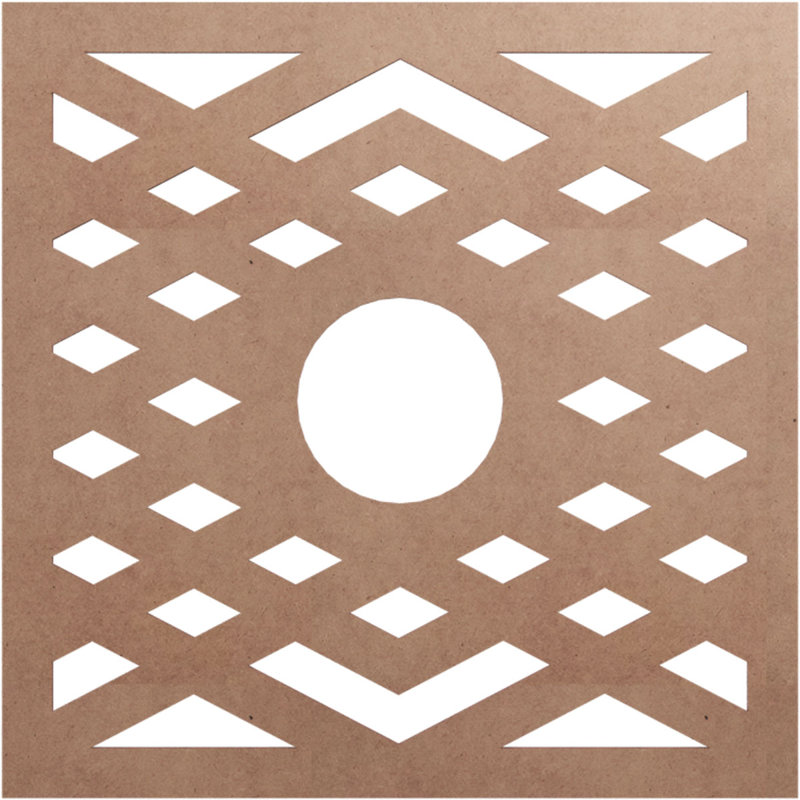 Médaillon de plafond en bois à chevrons percé 32 po x 8 pi 1/4 po x P 8 po, Bois (qualité peinture)