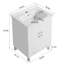 Meuble-lavabo blanc polyvalent de 24 po: portes doubles, tiroirs et lavabo en céramique procurant beaucoup de rangement et de style