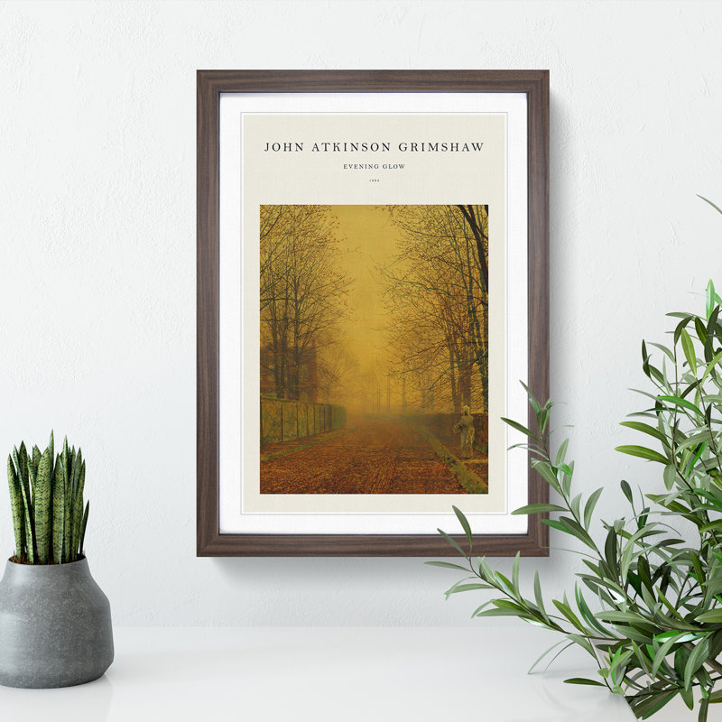 Evening Glow by John Atkinson Grimshaw - Single Picture Frame Print, Walnut Framed, 48cm H x 36cm W x 2cm D