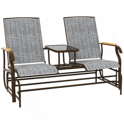Banc oscillant d'extérieur pour 2 personnes Outsunny