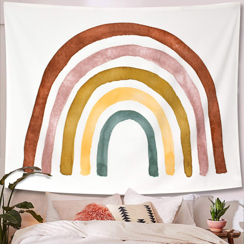Tapestry Wall Decor, Wall Hanging  Hand Sewn Edges Boho Colors