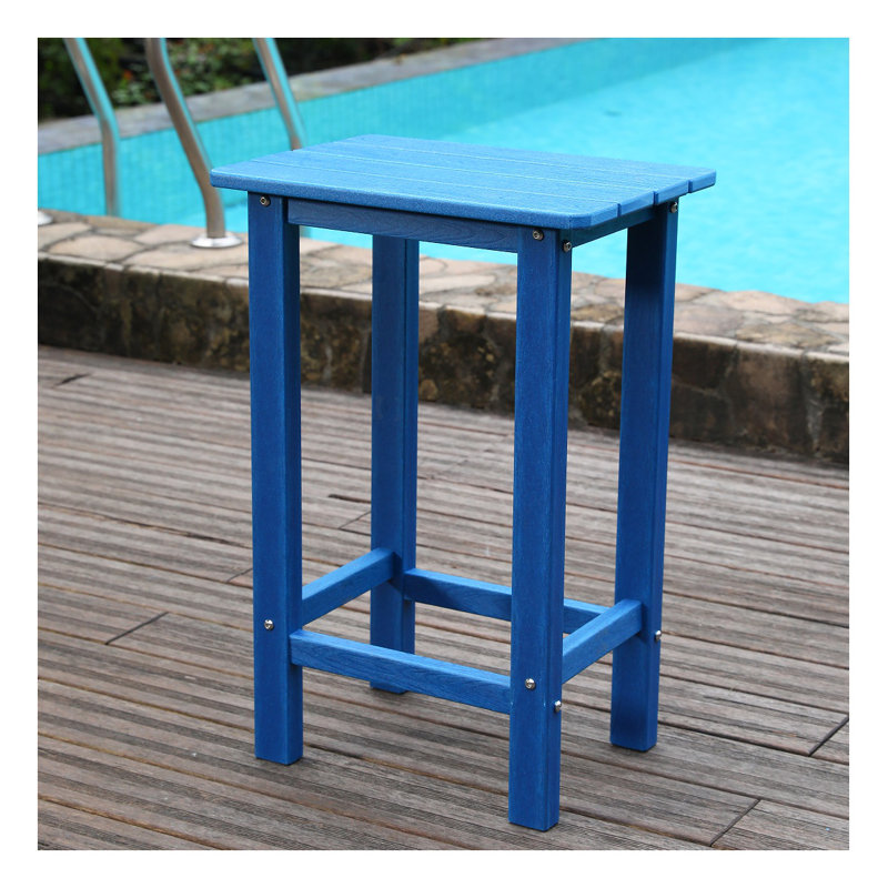 Chaise de salle à manger d'extérieur en PEHD de style Adirondack, chaise d'appoint bleue marine, pré-assemblée à 80%