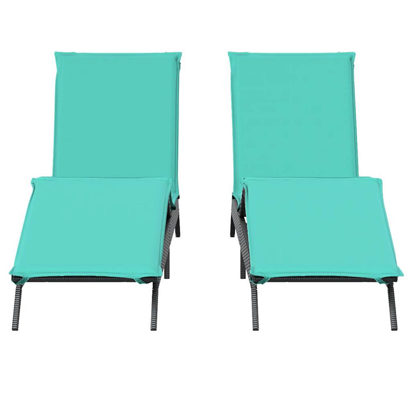  Patio Sun Lounger Black, Blue, Blue, Black