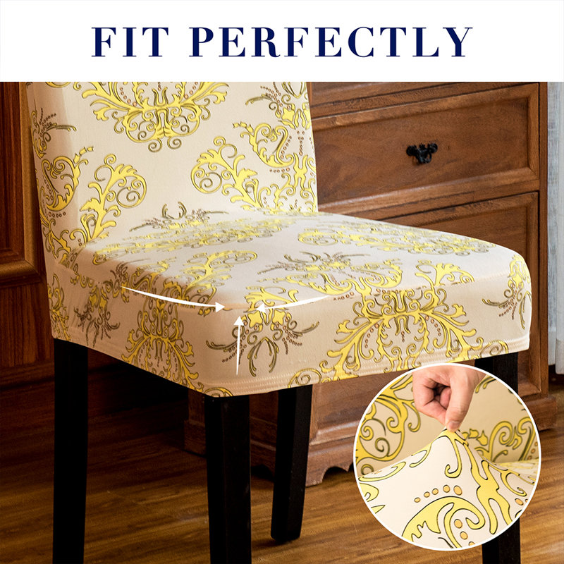 Box Cushion Dining Chair Slipcover, Yellow