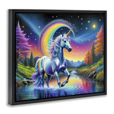 Rainbow Prism Unicorn Floating Frame, design by Tabz Jones