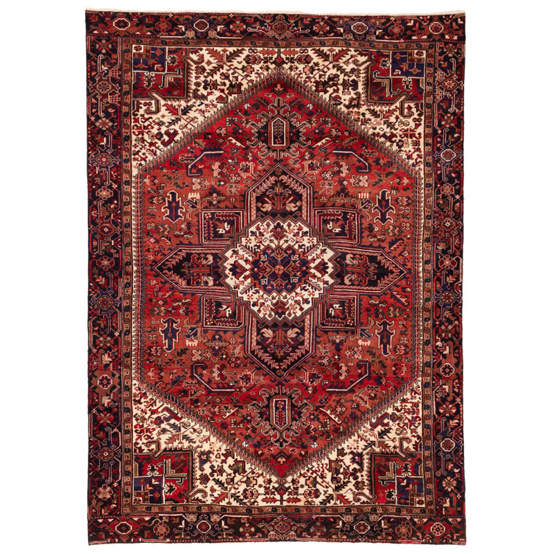 One-of-a-Kind Rectangle 7'8" x 10'11" New Age Rectangle Wool Area Rug in Red