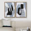 Géométrique, collage de formes géométriques pastel bleues, formes abstraites, art moderne nordique-101185839-101185837