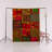 Red Themed Multi-Colored Mixed Square Shape Flower Patterned Modern Decorative Rug-1421979034