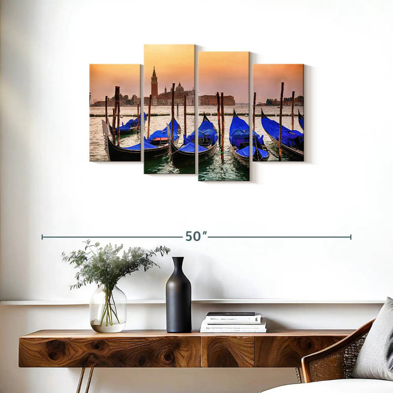 Mehar Venice Gondolas Sunset, 22'' H x 36'' W