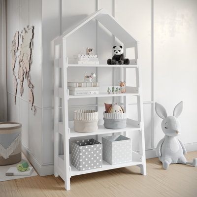 Bibliothèque Aurey pour enfants avec tablettes ouvertes et pieds carrés en bois