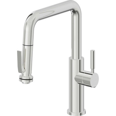 Corsano Contemporary Pull Down Kitchen Faucet with Squeeze Sprayer Quad Spout and ST Series Handle