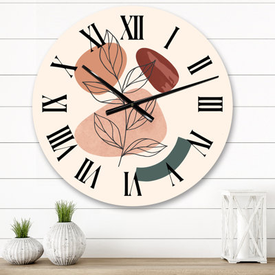 Terra Cotta Boho Drawing VIII Wall Clock