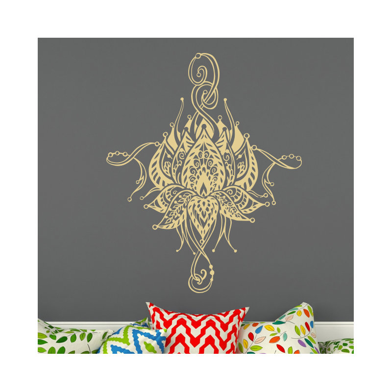 Décalcomanie murale fleur lotus Buller, Crème