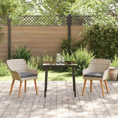 2 - Person Patio Dining Set Rectangular Table with Cushions Included