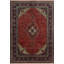 Tapis rouge noué à la main de conception unique 6 pi 7 po x 9 pi 4 po Jamilyn