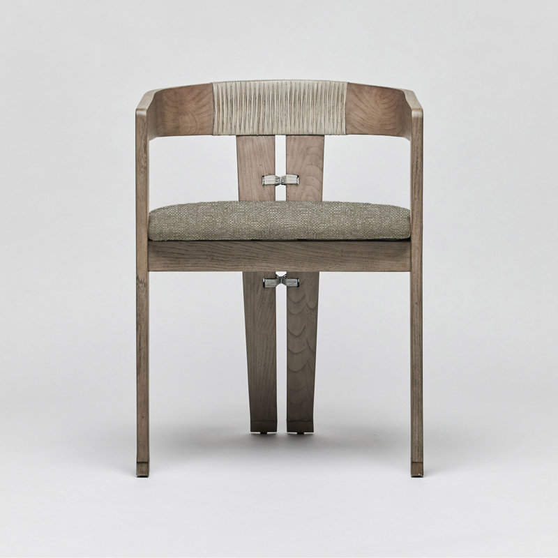 Maryl III Upholstered Arm Chair, Pebble Chenille, Washed Gray